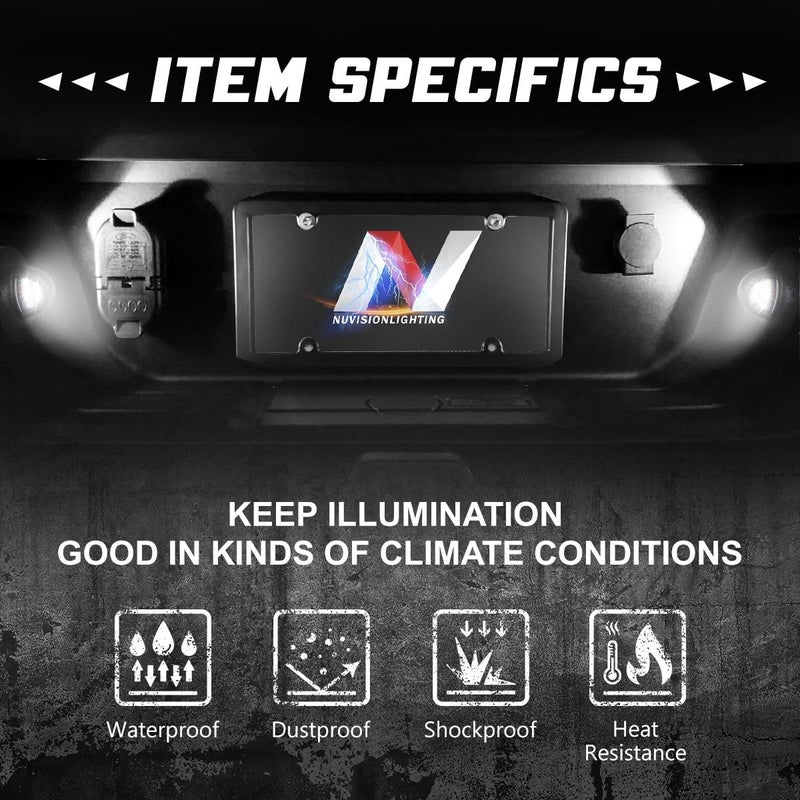 NUVISION LIGHTING Pair of LED License Plate Lights Compatible with 97-03 F150 / 99-16 F250SD F350SD / 89-11 Ranger, FO2870106, NVL-LPL-031 - Image 3